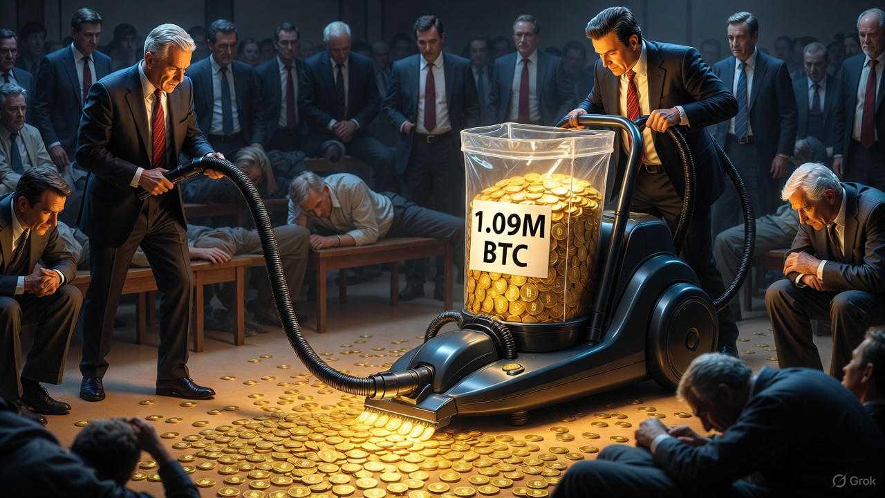 FENOMENUL "CORPORATE FOMO": Companiile listate la bursă au acumulat 1.09 Milioane de Bitcoin. Retailul doarme, CEO-ii cumpără tot.